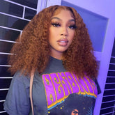 Classical Style Dark Ginger Romantic Wave Lace Frontal Lace Wig